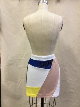 ADIDAS, White, Yellow, Blue, Beige, Black, Poly/Cotton, Solid, Jersey Knit, Novelty Panelled Patchwork. ADIDAS in Black Flock, Elasticated and Drawstring Waist