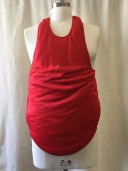 Unisex, Fat Padding, MTO, Red, Synthetic, Solid, OS, Tie Neck & Back, Large Front Pocket