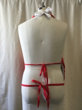 Unisex, Fat Padding, MTO, Red, Synthetic, Solid, OS, Tie Neck & Back, Large Front Pocket