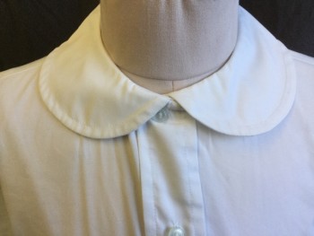 Childrens, Blouse, FRENCH TOAST, White, Cotton, Polyester, Solid, 12, Scalloped Collar Attached, Button Front, Short Sleeves with Cuff