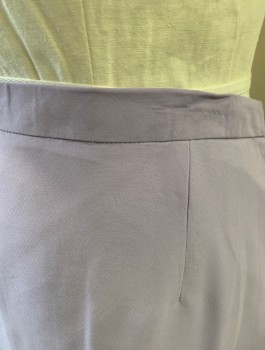 NIGHT STUDIO, Lavender Purple, Polyester, Solid, Pencil Skirt, 1" Wide Self Waistband, Elastic Waist at Sides, Knee Length, Invisible Zipper in Back