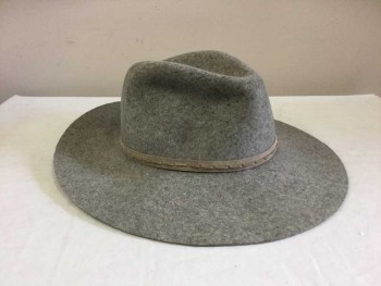 Womens, Hat , Heather Gray, Wool, Heathered, Heather Gray, Gray Suede Band, Wide Brim