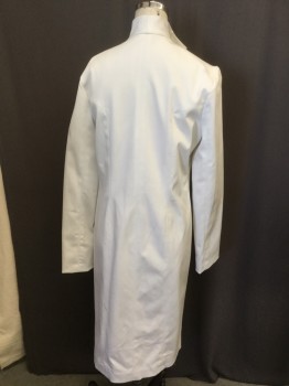 Womens, Sci-Fi/Fantasy Coat/Robe, MTO, Off White, Cotton, Spandex, Solid, B:38, Stand Up Collar, Open Front Princess Cut