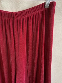 Womens, Pants, SKINKY BROOD, Wine Red, Acetate, Spandex, Solid, P/M, Elastic Waistband, Stretchy, Wide Leg