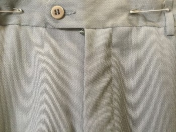 ZANELLA, Gray, Tan Brown, Wool, Polyester, Stripes - Vertical , Gray with Fine Broken Tan Vertical Stripes, Flat Front, Zip Front, 4 Pockets
