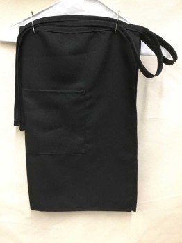 Womens, Apron , Black, Polyester, Solid, 1/2 Apron Polyester, 1 Divided Pocket,