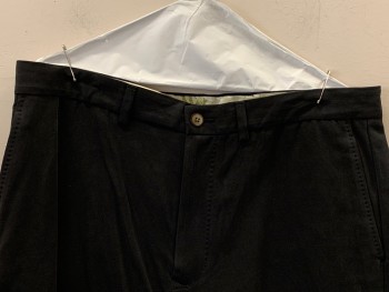 Mens, Shorts, TOMMY BAHAMA, Black, Silk, Cotton, Solid, 35, F.F, Side And Back Pockets, Zip Front, Belt Loops,