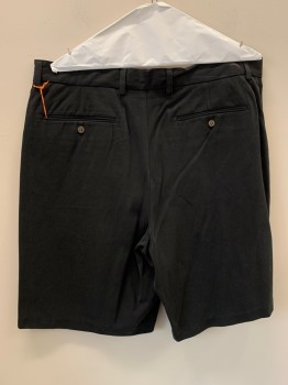Mens, Shorts, TOMMY BAHAMA, Black, Silk, Cotton, Solid, 35, F.F, Side And Back Pockets, Zip Front, Belt Loops,