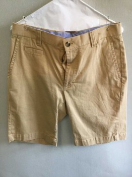 Louis Raphael, Lt Brown, Cotton, Solid, Button Fly,  Belt Loops