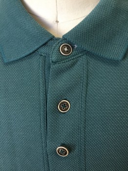 TOMMY BAHAMA, Teal Blue, Modal, Polyester, Solid, Animal Print, Teal Blue with Self Tiny Scale, Collar Attached, Teal Tiny Diamond Weave Collar Attached, & Short Sleeves Cuffs with Teal Trim, 3 Button Front,