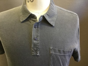 SPLENDID, Gray, Cotton, Solid, Collar Attached, 3 Button Neck, Short Sleeves, Chest Pocket6