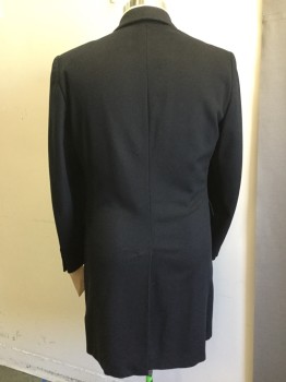 E. ZEGNA, Midnight Blue, Wool, Cashmere, Solid, Single Breasted, Notched Lapel, 3 Pockets,