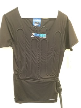 COOSHIRT, Black, Lycra, Solid, Compression Shirt. This Shirt Is Made From A Moisture Management Material., Cool Shirt, Cool Suit