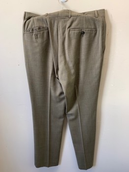 BEN SHERMAN, Taupe, Wool, Solid, Flat Front, Tab, 4 Pockets,
