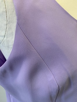 NIGHT STUDIO, Lavender Purple, Polyester, Solid, Shell Top, Sleeveless, Scoop Neck, Princess Seams, Invisible Zipper at Side