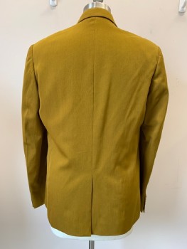PAUL SMITH, Dijon Yellow, Wool, Solid, L/S, 2 Buttons, Single Breasted, Notched Lapel, 3 Pockets,