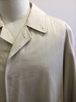 BURBERRY, Khaki Brown, Cotton, Polyester, Solid, 4 Buttons, Twill Weave,  Raglan Sleeves,  2 Pockets,