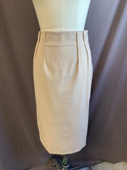 JONES NY , Khaki Brown, Polyester, Viscose, No Waistband, Exposed Double Hip Darts Front And Back, White Stitching Along Waist, Zip Back, Slit at Back