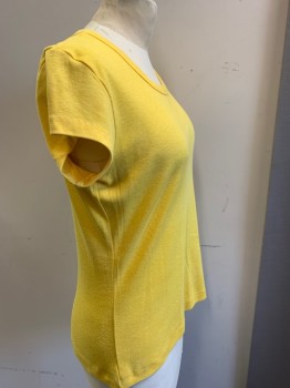 Womens, Shirt, T.JOHNS, Sunflower Yellow, Cotton, Solid, B: 34, S/S, CN,