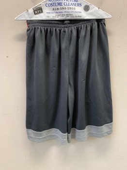 Mens, Shorts, BCG, Pewter Gray, Charcoal Gray, Red, Polyester, Solid, M, Basketball Short, Internal Pull String, 2 Pocket,