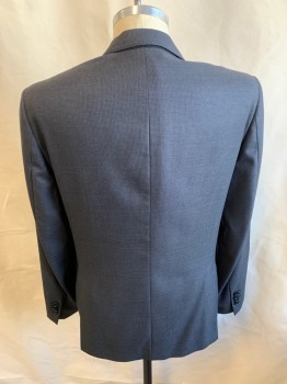 JOHN VARVATOS, Navy Blue, White, Wool, Check , Single Breasted, 2 Buttons, 3 Pockets, Notched Lapel, Double Vent