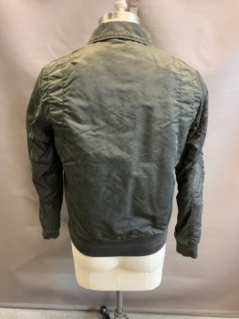 SUPER DRY, Dk Gray, Poly/Cotton, Elastane, Mottled, C.A., Zip Front, L/S, 2 Pockets with Flaps 5