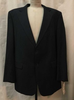 JACK VICTOR, Charcoal Gray, Wool, Heathered, Heather Charcoal, Notched Lapel, 2 Buttons,  3 Faux Pockets