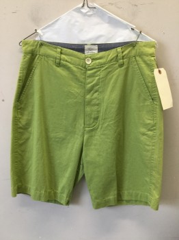 MAX N CHESTER, Lt Green, Cotton, Solid, Flat Front, 4 Pockets,