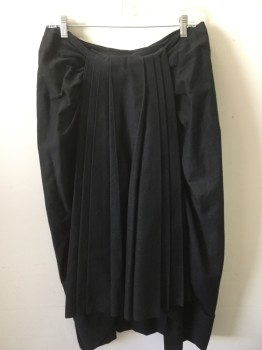Mens, Historical Fiction Skirt, N/L, Black, Cotton, Solid, W30, BARCODE is UNDER FACING at BACK WAIST. Egyptian Skirt, Draped with Pleated Center