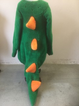 Unisex, Walkabout, N/L MTO, Green, Orange, Synthetic, C <40", Dinosaur Body Only (No Head), Plush Texture, Green with Orange Belly and Spikes on Tail,  Puffy Belly, Made To Order