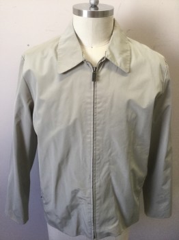 REACTION, Khaki Brown, Polyester, Solid, Zip Front, Collar Attached, 2 Zip Pockets