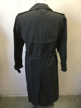 N/L, Faded Black, Polyester, Solid, Made To Order, Double Breasted, Epaulets, Self Belt