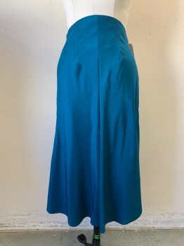 Womens, Historical Fiction Skirt, NL, Teal Blue, Synthetic, Solid, W 30, Darted, Zip Back