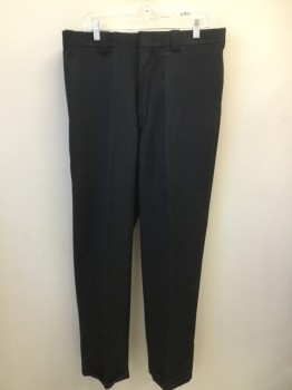 MAYEU, Navy Blue, Wool, Polyester, Solid, Pants, Navy, Flat Front, Zip Front, 4 Pockets, with Cuffs