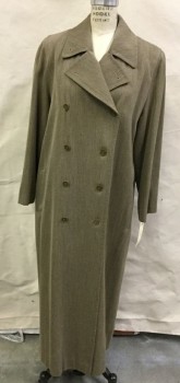 Womens, Coat, N/L, Lt Brown, Wool, Solid, B36, 6, Double Breasted, Wide Lapel, 2 Vertical Pocket, Oversized Look