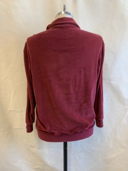 Mens, Jacket, N/L, Maroon Red, Dusty Rose Pink, Raspberry Pink, Polyester, Solid, Stripes, 42, C.A., Zip Front, L/S, 2 Zip Pockets
