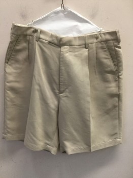 TIGER WOODS, Tan Brown, Ecru, Rayon, Polyester, Stripes, Double Pleated Front, Zip Fly, Tab Closure, 4 Pockets, Belt Loops