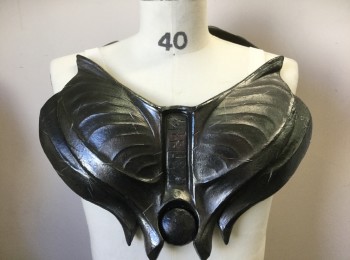 Mens, Breastplate, MTO, Graphite Gray, Fiberglass, Solid, 2 Pieces with Velcro on Inside Panels, Art Deco Egyptian Influence