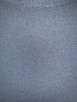 Womens, Top, TAHARI, Slate Blue, Rayon, Nylon, Solid, S, Wide Crew Neck, Ribbed, Short Sleeves, Spandex Fabric