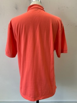 Port Authority, Salmon Pink, Polyester, Cotton, Solid, S/S, C.A., 3 Buttons