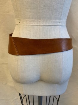 Unisex, Sci-Fi/Fantasy Belt, NL, Tan Brown, Leather, Thinner on Back, Wider on Front, 4 Leather Belt Loops with Silver Studs