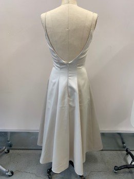 A.B.S., Champagne, Polyester, Solid, Ankle Length, Spag Strap, Square Neck, Low Back, Back Zip, Princess Seams, Bridesmaid