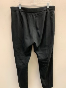 Mens, Sci-Fi/Fantasy Pants, MTO, Black, Wool, Solid, 36/30, Flat Front, Self Piped Detail on Front Legs