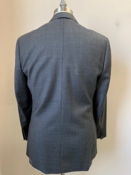 J CREW, Charcoal Gray, Gray, Wool, 2 Color Weave, 2 Buttons, Single Breasted, Notched Lapel, 3 Pockets,