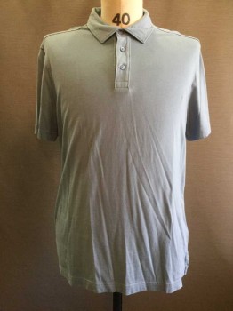 1901, Dusty Blue, Cotton, Solid, Short Sleeve,