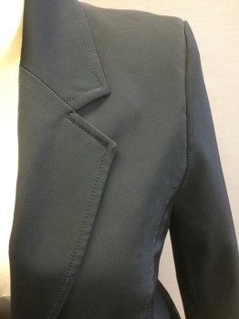 TED BAKER, Black, Polyester, Spandex, Solid, Single Breasted, 2 Buttons,  Notched Lapel, Twill Weave,  2 Pockets, Princess Seams