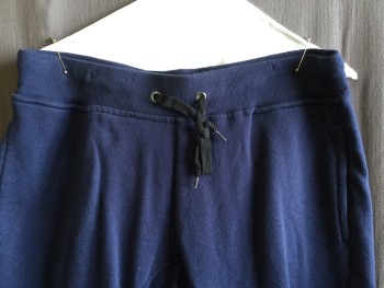 PUBLIC OPINION, Navy Blue, Cotton, Polyester, Solid, 2" Elastic Band with Black D=string Waist, 2 Side Pockets, 1 Pocket Back with Flap