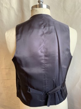 Womens, Suit, Piece 3, SPIROS, Charcoal Gray, White, Wool, Stripes - Pin, 44R, Vest, 5 Buttons, Notched Lapel, 2 Pockets, Solid Black Satin Back with Self Back Tab Belt