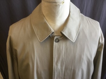 LONDON FOG, Tan Brown, Nylon, Solid, Single Breasted, Hidden Placket,2p Collar Attached, Long Sleeves, Button Tab Cuff, Zip Detachable Lining