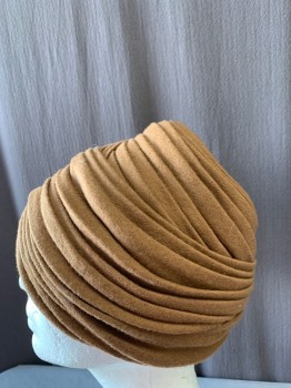 Womens, Hat, LILLY DACHE NY, Brown, Wool, Turban Hat, Wrap Around Look